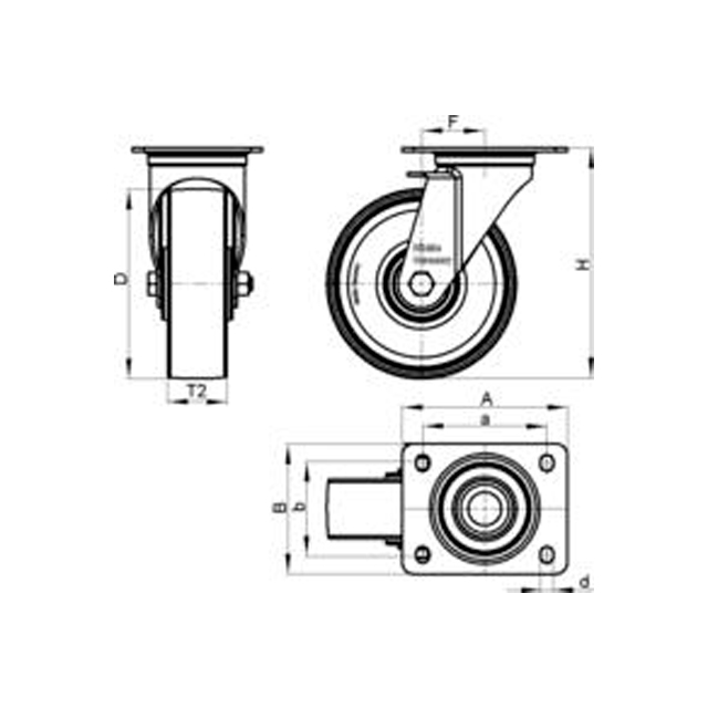 Ruedas Industriales LE-PO-100G02-gprs