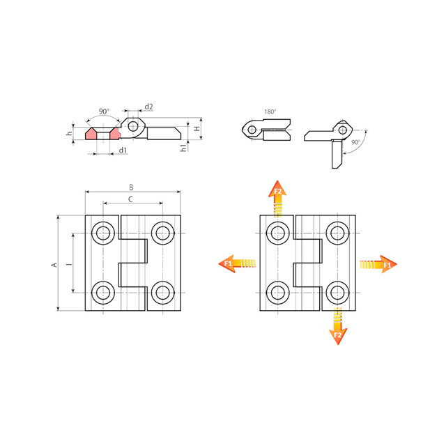 BISAGRA AC/INOX 30X30 INTERIOR 6.5